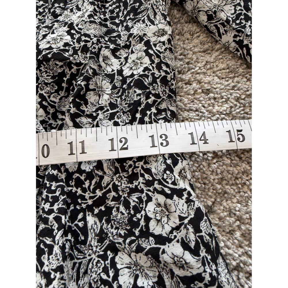 Banana Republic Womens Black White Floral V-Neck Wrap Top Size S NEW w/ Tags - Picture 5 of 6